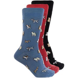 Paul Smith, Ondergoed, Heren, Veelkleurig, ONE Size, Katoen, Drie-pack sokken met dierenmotief