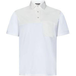 Herno, Tops, Heren, Wit, M, Nylon, Witte Polo Shirt met Stretch Nylon