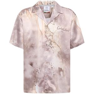 Carlo Colucci, Overhemden, Heren, Beige, M, Ornament Gebreid Oversized Shirt