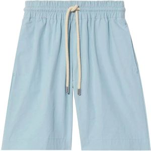 Proenza Schouler, Korte broeken, Dames, Blauw, L, Katoen, Casual Katoen Linnen Shorts