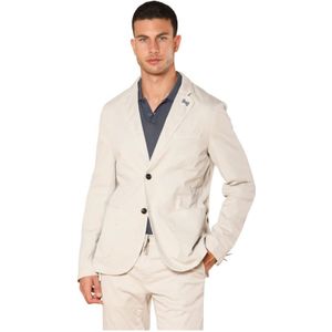 Mason's, Jassen, Heren, Grijs, M, Katoen, Zomer Heren Blazer in Katoen en Tencel