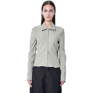 Our Legacy, Jassen, Dames, Beige, M, Linnen, Ritssluiting Linnen Overhemd