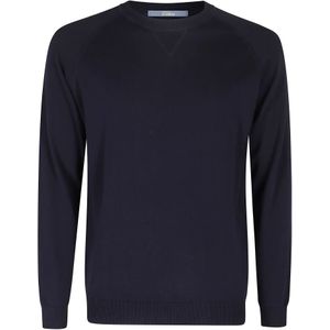 People of Shibuya, Truien, Heren, Blauw, XL, Katoen, Navy Blauwe Ronde Hals Lange Mouw