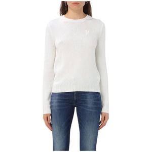 Dondup, Truien, Dames, Wit, S, Wol, Witte Wollen Gebreide Trui