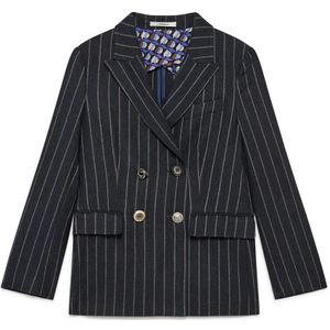 Maliparmi, Jassen, Dames, Blauw, M, Strepen Jas