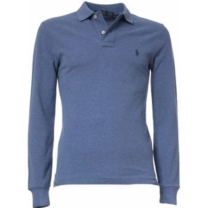 Polo Ralph Lauren, Tops, Heren, Blauw, S, Katoen, Lange Mouw Katoenen Polo Shirt