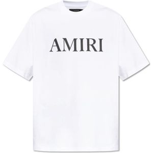 Amiri, Tops, Heren, Wit, XS, T-shirt met logo