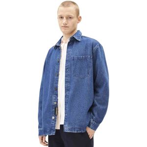 Armedangels, Jassen, Heren, Blauw, S, Katoen, Casual Overshirt met Klassieke Details