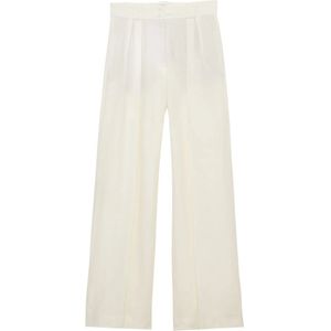 Ines De La Fressange Paris, Broeken, Dames, Wit, L, Linnen, Marlene Broek