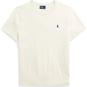 Polo Ralph Lauren, Tops, Dames, Beige, L, Katoen, Kortemouw Gebreid Vest
