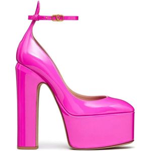Valentino Garavani, Schoenen, Dames, Roze, 40 EU, Leer, Pink PP-Lacquered Plateau Pumps