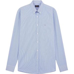 Paul & Shark, Overhemden, Heren, Blauw, 3Xl, Katoen, Katoenen Poplin Overhemd met Lange Mouwen
