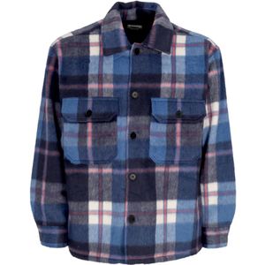 Obey, Jassen, Heren, Veelkleurig, L, Wol, Navy/Multi Gewatteerd Overhemd Jas