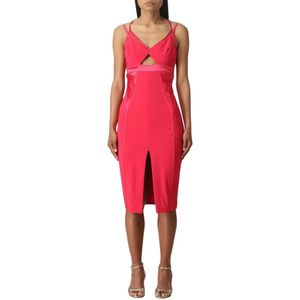 Elisabetta Franchi, Kleedjes, Dames, Roze, M, Satijn, Fuchsia Bodycon Jurk