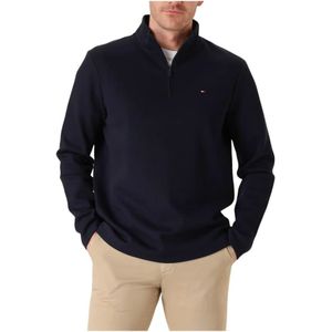 Tommy Hilfiger, Sweatshirts & Hoodies, Heren, Blauw, 2Xl, Katoen, Tech 1/4 Zip Sweater