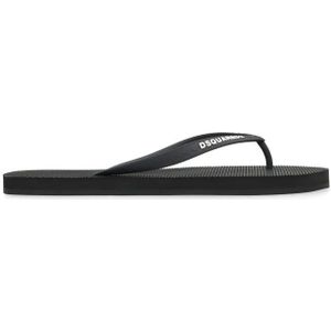 Dsquared2, Schoenen, Heren, Zwart, 42 EU, Rubberen teenslippers