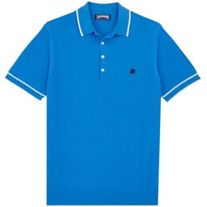 Vilebrequin, Tops, Heren, Blauw, M, Katoen, Heren Katoenen Polo Shirt