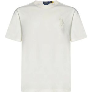 Polo Ralph Lauren, Tops, Heren, Beige, S, Katoen, Beige T-shirts en polo`s met Big Pony-borduursel