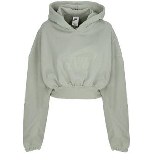Nike, Sweatshirts & Hoodies, Dames, Groen, M, Katoen, Jade Horizon Korte Hoodie