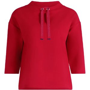 Betty Barclay, Sweatshirts & Hoodies, Dames, Rood, M, Glitterend Sweatshirt met Hoge Kraag