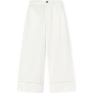 Motivi, Broeken, Dames, Wit, M, Katoen, Wijde broek met uitsnijddetail