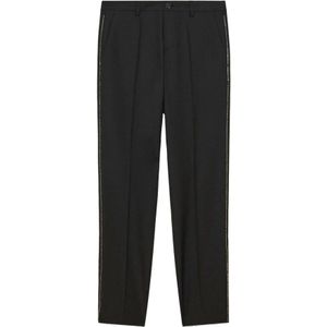 Patrizia Pepe, Broeken, Heren, Zwart, M, Wol, Zwarte Slim Fit Wollen Broek