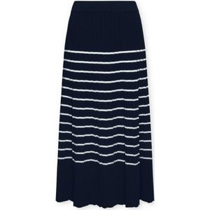 Elena Mirò, Rokken, Dames, Blauw, S, Lange rok, geplooid en gestreept