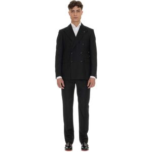 Tagliatore, Pakken, Heren, Zwart, M, Wol, Double-Breasted Wollen Jurk