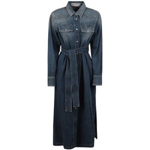 Golden Goose, Kleedjes, Dames, Blauw, 2Xs, Denim, Denim Chemisier Jurk