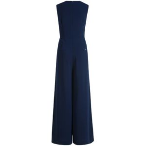 Betty & Co, Jumpsuits & Playsuits, Dames, Blauw, S, Leer, Mouwloze jumpsuit