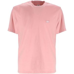 C.p. Company, Tops, Heren, Roze, XL, Roze Pink Crew Neck T-shirt