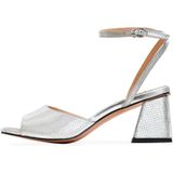Cesare Gaspari, Schoenen, Dames, Grijs, 37 EU, Jewel Block Heels Sandalen Aurora - Silver