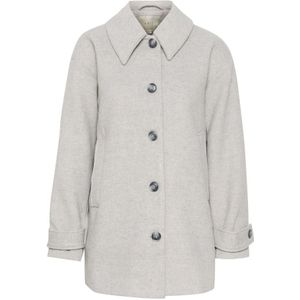 Kaffe, Mantels, Dames, Grijs, XS, Wol, Grijze Melange Oversized Jas Jas