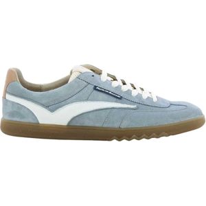 Floris van Bommel, Schoenen, Heren, Blauw, 45 EU, Leer, Lichtblauwe Sneakers Sfm-10224