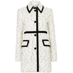 Nina Ricci, Jassen, Dames, Wit, M, Tweed, Polka-Dot Tweed Jas
