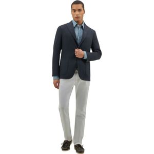 Boglioli, Jassen, Heren, Blauw, XS, Katoen, Comfortabele katoenen piqué K-jas