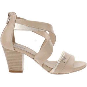Nerogiardini, Schoenen, Dames, Beige, 39 EU, Leer, Leren sandalen voor vrouwen