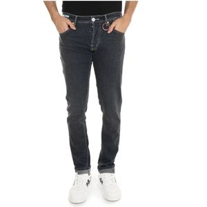 Tramarossa, Jeans, Heren, Grijs, W34, Denim, Stone Washed Denim Jeans met Knopen