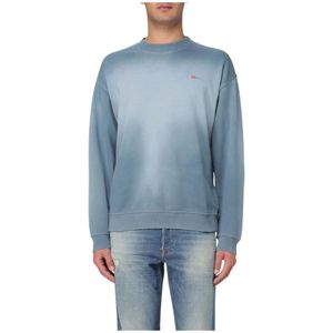 Diesel, Sweatshirts & Hoodies, Heren, Blauw, M, Ombre Crew Neck Sweatshirt
