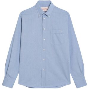 Valentino Garavani, Overhemden, Heren, Blauw, L, Lange mouwen overhemd