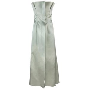 Philosophy di Lorenzo Serafini, Kleedjes, Dames, Groen, S, Leer, Groene Mouwloze Rits Jurk