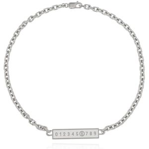 MM6 Maison Margiela, Accessoires, Dames, Grijs, ONE Size, Ketting met Logo