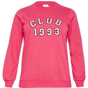 Kaffe Curve, Sweatshirts & Hoodies, Dames, Roze, XL, Katoen, Sportieve Sweatshirt met Slimme Print