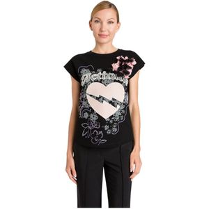 Twinset, Tops, Dames, Veelkleurig, XS, Katoen, Bloemenhart T-shirt en Polo