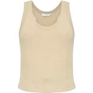 Iro, Tops, Dames, Beige, M, Katoen, Ribgebreide Top Emma