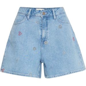 Ichi, Korte broeken, Dames, Blauw, 2Xl, Denim, Blauw Gewassen Korte Shorts & Knickers