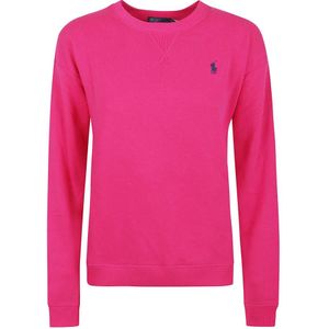 Polo Ralph Lauren, Sweatshirts & Hoodies, Dames, Roze, M, Katoen, Roze & Paarse Sweatshirt Casual Stijl