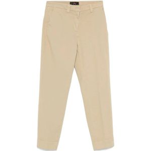 Peuterey, Broeken, Dames, Beige, L, Beige Broek met Verborgen Sluiting
