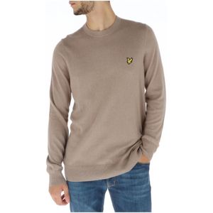 Lyle & Scott, Truien, Heren, Beige, M, Katoen, Beige Gebreide Trui