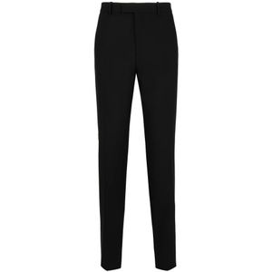 Salvatore Ferragamo, Broeken, Heren, Zwart, L, Wol, Getailleerde wollen broek